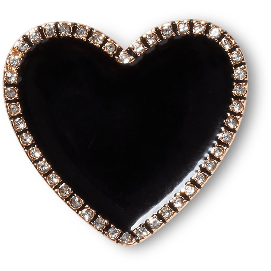 Black Heart with Gold Outline Jibbitz™ charms | Crocs Women / Men