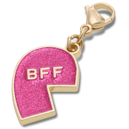 Pink Glitter BFF Charm Left Jibbitz Shoe Charm | Crocs Women / Men / Kids