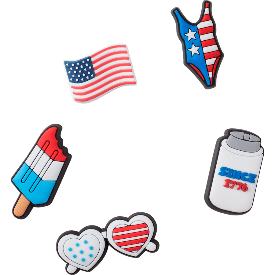 USA 5 Pack Jibbitz Shoe Charm | Crocs Women / Men