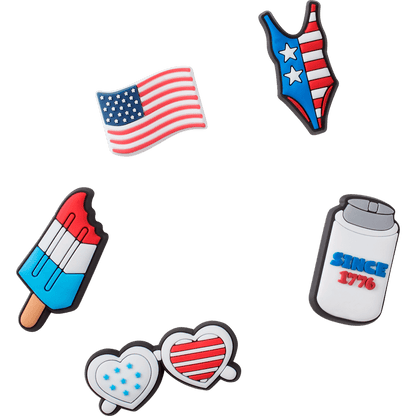 USA 5 Pack Jibbitz Shoe Charm | Crocs Women / Men