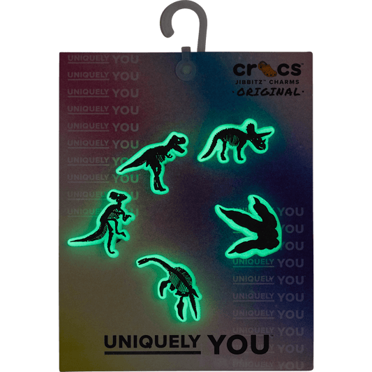 Glow In The Dark Dino 5 Pack Jibbitz Shoe Charm | Crocs Women / Men