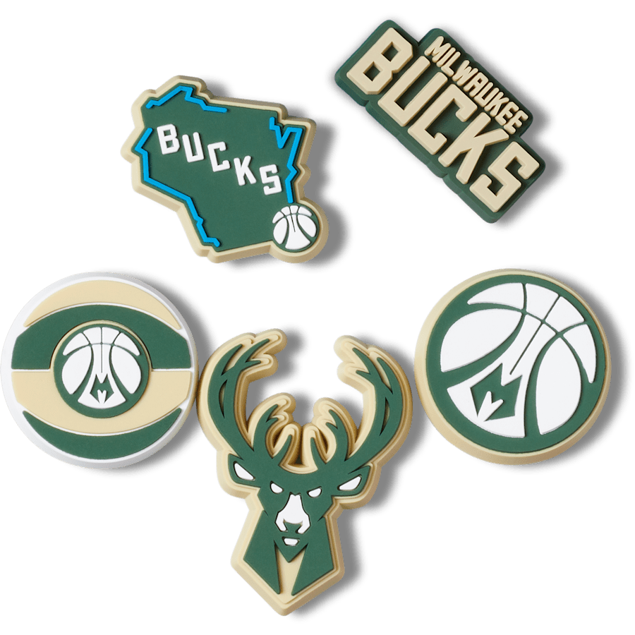 NBA Milwaukee Bucks 5 Pack Jibbitz™ charms | Crocs Women / Men