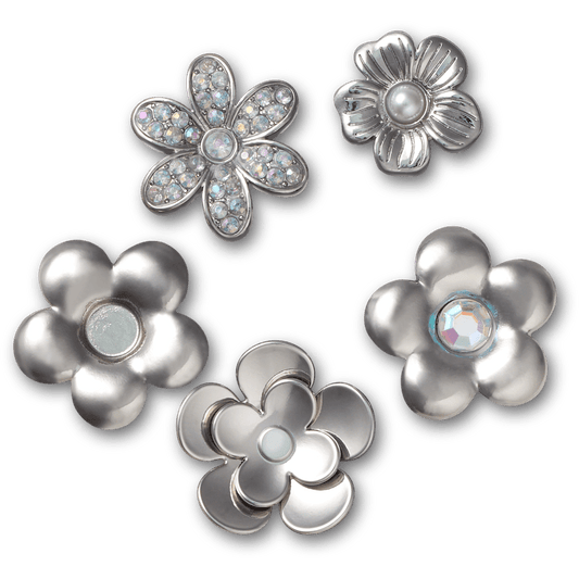 Monochrome Slvr Flwrs 5 Pack Jibbitz™ charms | Crocs Women / Men