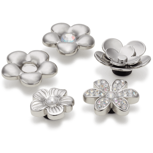 Monochrome Slvr Flwrs 5 Pack Jibbitz™ charms | Crocs Women / Men