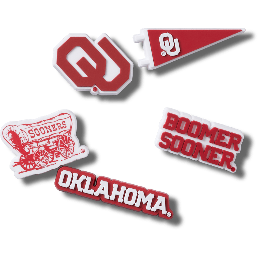 Univ of Oklahoma 5 Pack Jibbitz™ charms | Crocs Women / Men / Kids