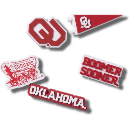 Univ of Oklahoma 5 Pack Jibbitz™ charms | Crocs Women / Men / Kids