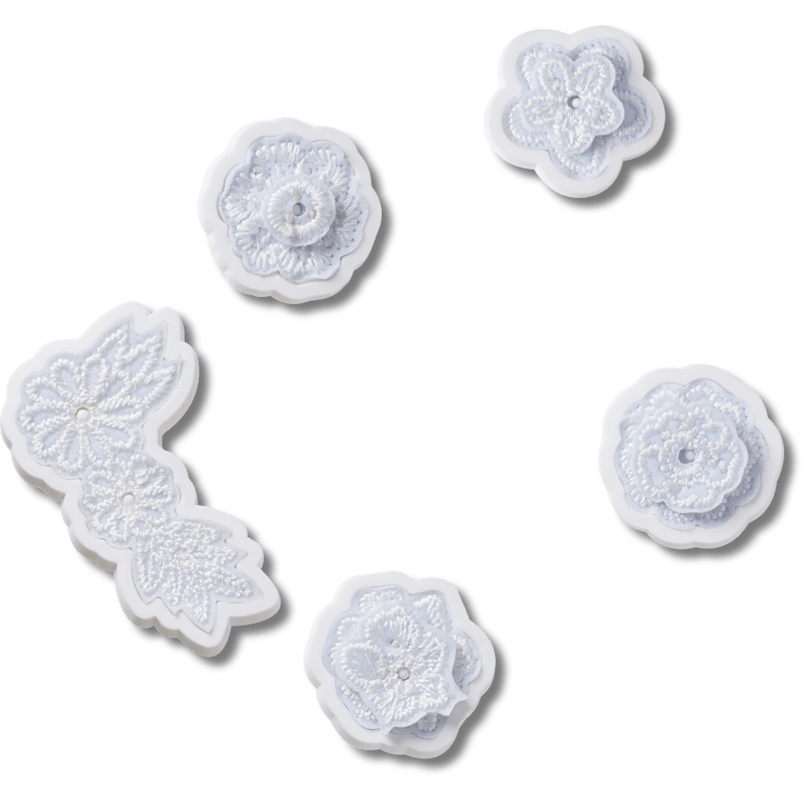 White Elegant Floral 5 Pack Jibbitz™ charms | Crocs Women / Men