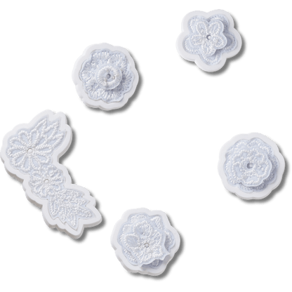 White Elegant Floral 5 Pack Jibbitz™ charms | Crocs Women / Men