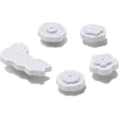 White Elegant Floral 5 Pack Jibbitz™ charms | Crocs Women / Men