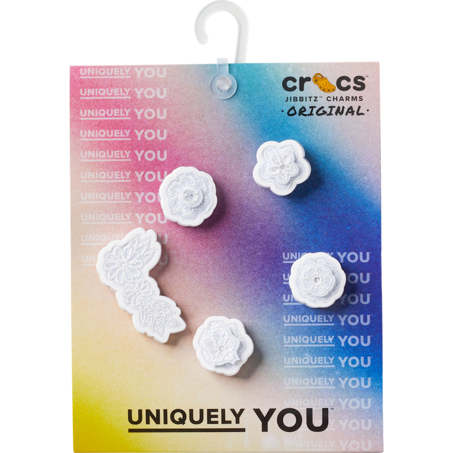 White Elegant Floral 5 Pack Jibbitz™ charms | Crocs Women / Men