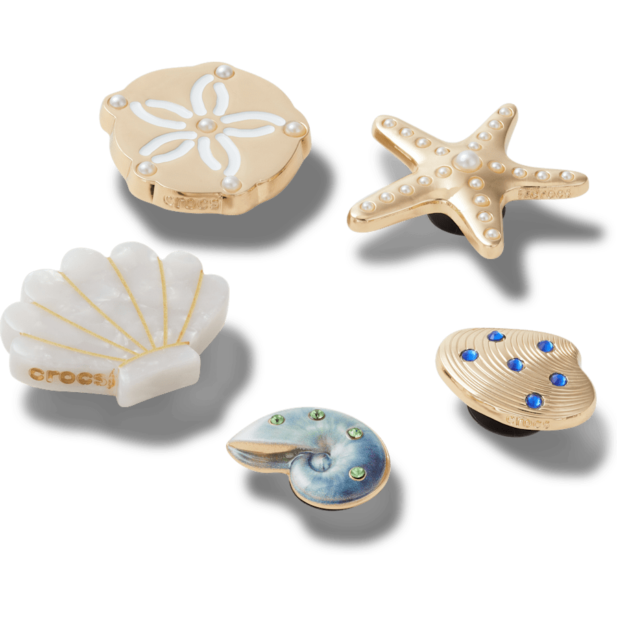 Gold Seashell 5 Pack Jibbitz™ charms | Crocs Women / Men