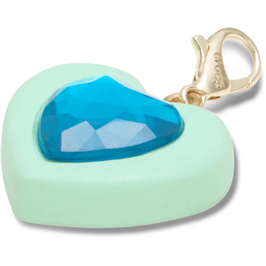 Blue Heart Sim Gem Charm Jibbitz Shoe Charm | Crocs Women / Men / Kids