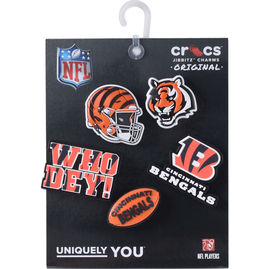 NFL Cincinnati Bengals 5 Pack Jibbitz Shoe Charm | Crocs Women / Men
