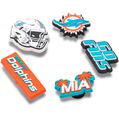 NFL Miami Dolphins 5 Pack Jibbitz Shoe Charm | Crocs Women / Men