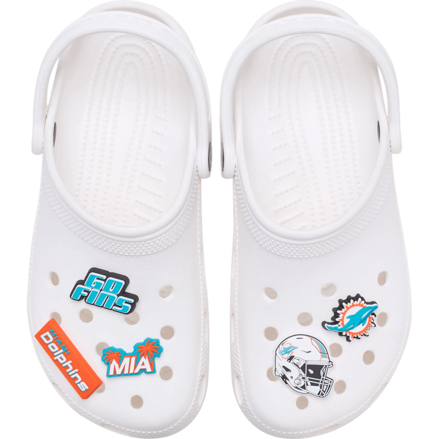 NFL Miami Dolphins 5 Pack Jibbitz Shoe Charm | Crocs Women / Men
