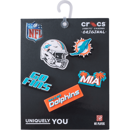 NFL Miami Dolphins 5 Pack Jibbitz Shoe Charm | Crocs Women / Men