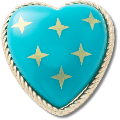 Turquoise and Gold Heart Jibbitz™ charms | Crocs Women / Men