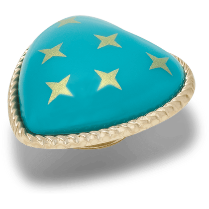 Turquoise and Gold Heart Jibbitz™ charms | Crocs Women / Men