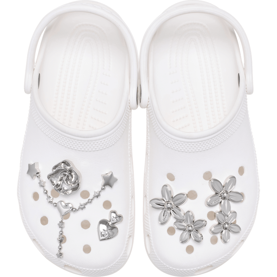 Silver Meta Floral 5 Pack Jibbitz™ charms | Crocs Women / Men