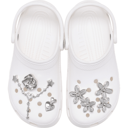Silver Meta Floral 5 Pack Jibbitz™ charms | Crocs Women / Men