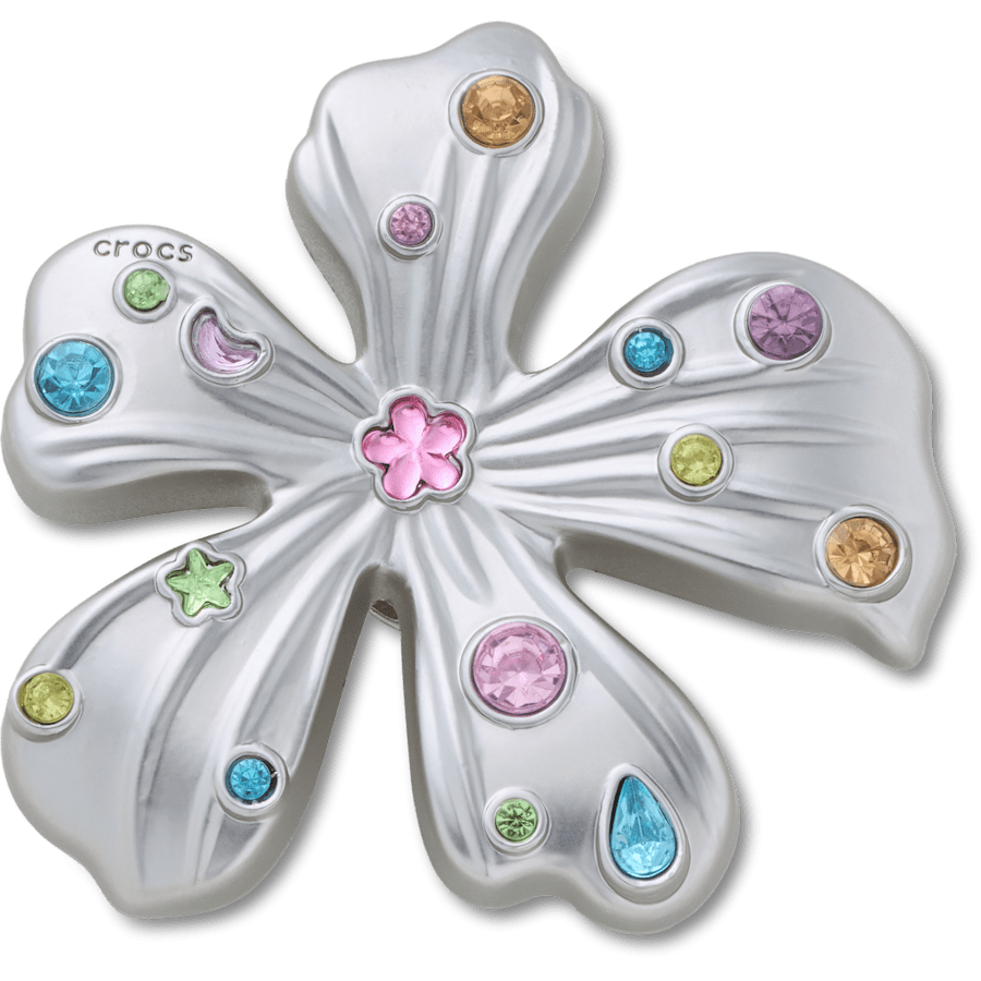 Silver Meta Gem Flower Jibbitz™ charms | Crocs Women / Men