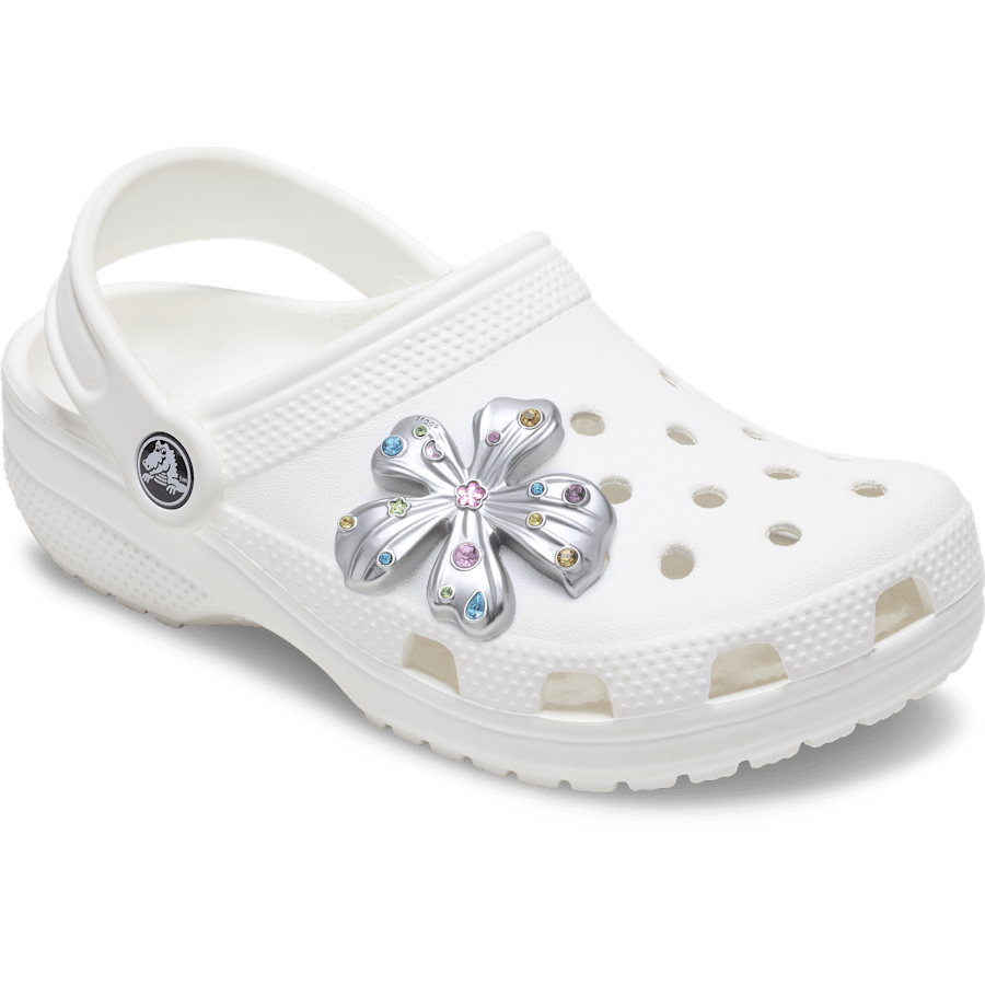 Silver Meta Gem Flower Jibbitz™ charms | Crocs Women / Men