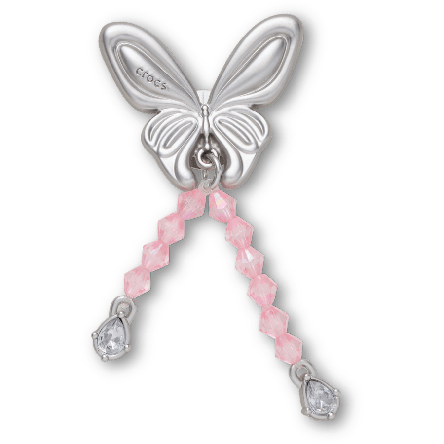 Silver Beaded Meta Butterfly Jibbitz™ charms | Crocs Women / Men