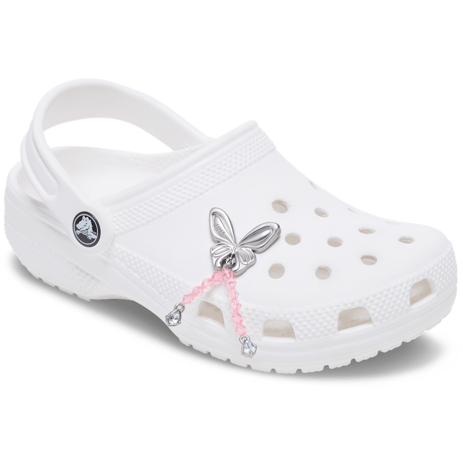 Silver Beaded Meta Butterfly Jibbitz™ charms | Crocs Women / Men