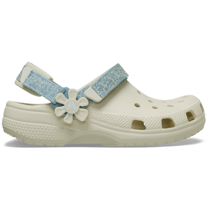 Kids’ Classic Denim Flower Adjustable Backstrap Clog | Crocs Kids