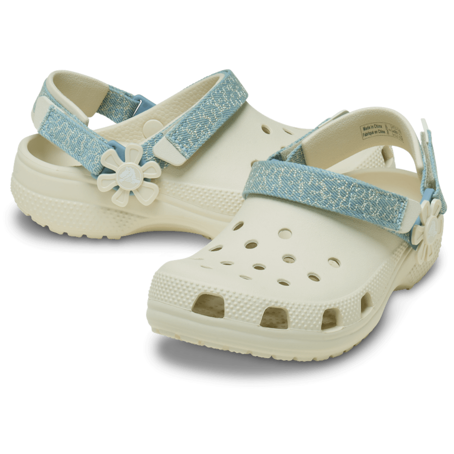 Kids’ Classic Denim Flower Adjustable Backstrap Clog | Crocs Kids