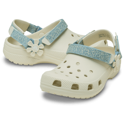 Kids’ Classic Denim Flower Adjustable Backstrap Clog | Crocs Kids
