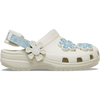 Toddler Classic Denim Flower Adjustable Backstrap Clog | Crocs Kids