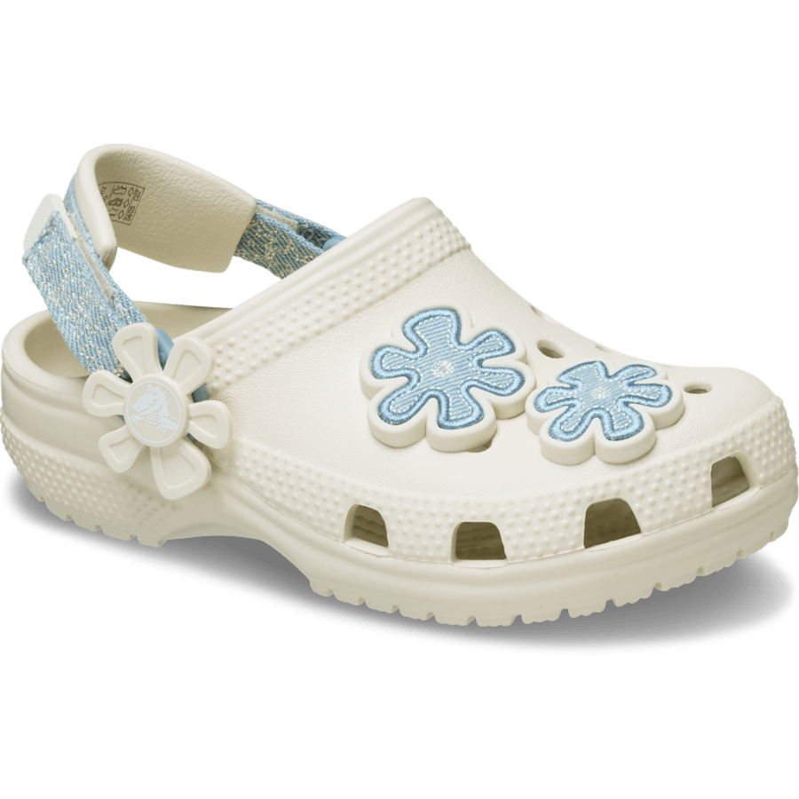 Toddler Classic Denim Flower Adjustable Backstrap Clog | Crocs Kids