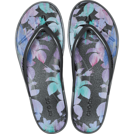 Miami Round Toe Dark Floral Flip | Crocs Women