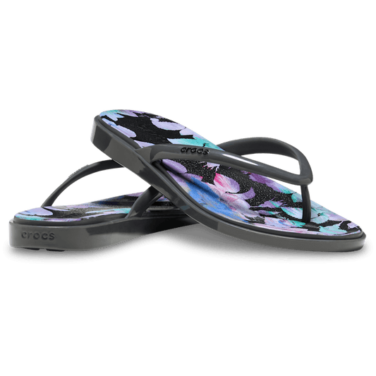 Miami Round Toe Dark Floral Flip | Crocs Women